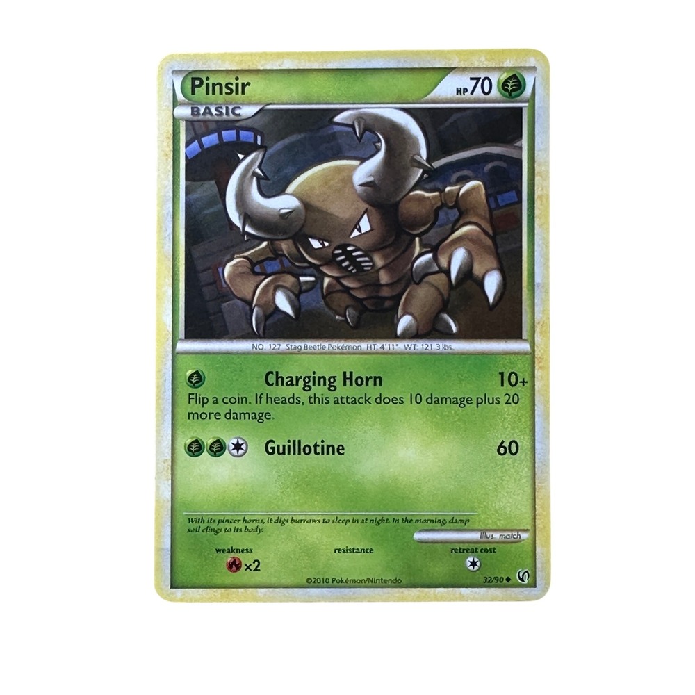 Pinsir 32/90 HeartGold SoulSilver Pokemon Card, Stag‎ Beetle Pokemon